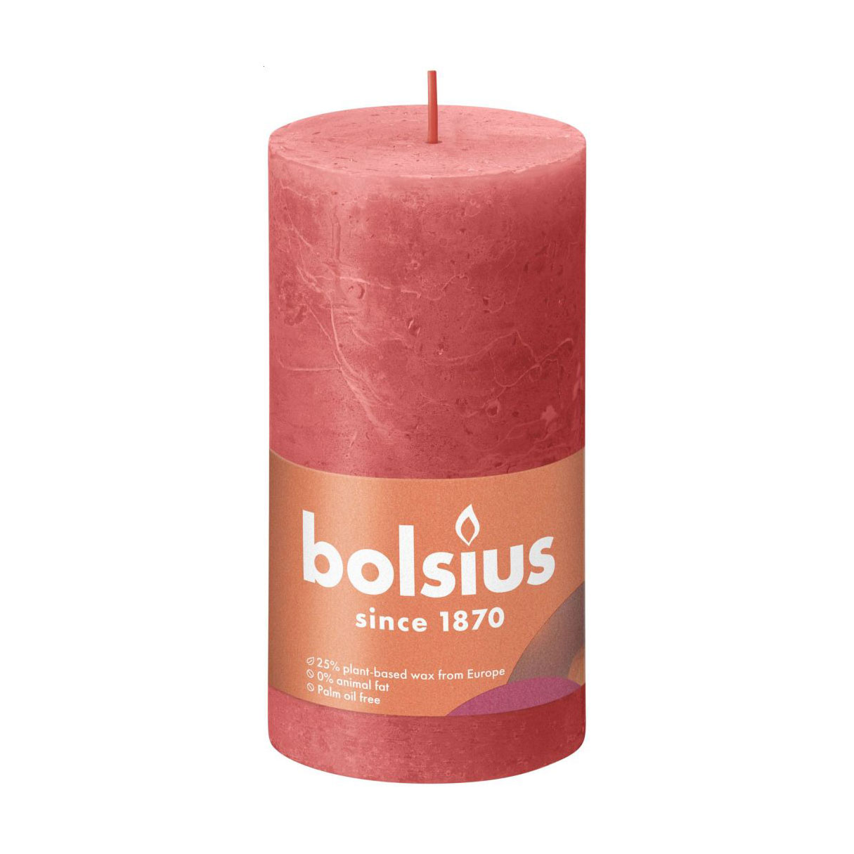 Циліндрична свічка Bolsius Rustic Shine Квітковий рожевий, 130*68 мм