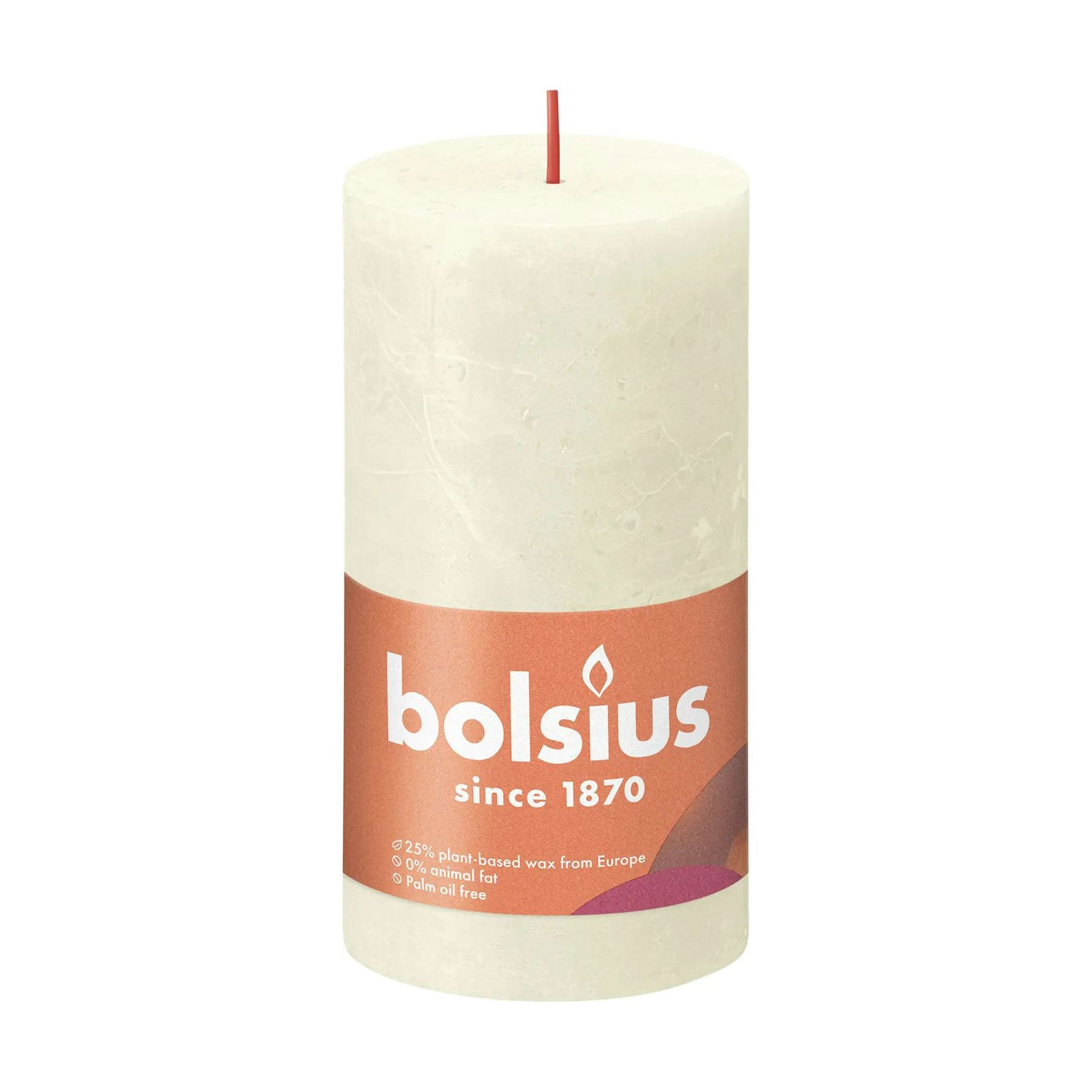 Циліндрична свічка Bolsius Rustic Shine М'який перлинний, 130*68 мм